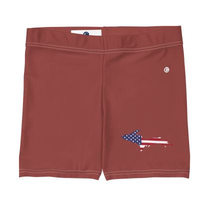 Michigan Upper Peninsula Tight Shorts (w/ UP Outline) | Ore Dock Red