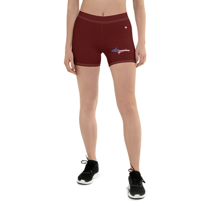 Michigan Upper Peninsula Tight Shorts (w/ UP Outline) | Cherrywood Color