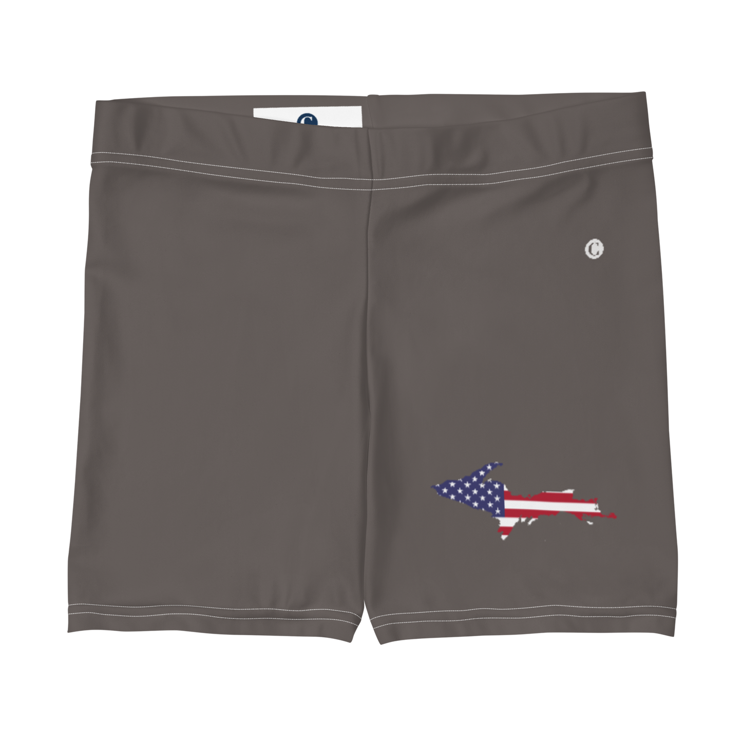 Michigan Upper Peninsula Tight Shorts (w/ UP Outline) | Warren Tank Grey