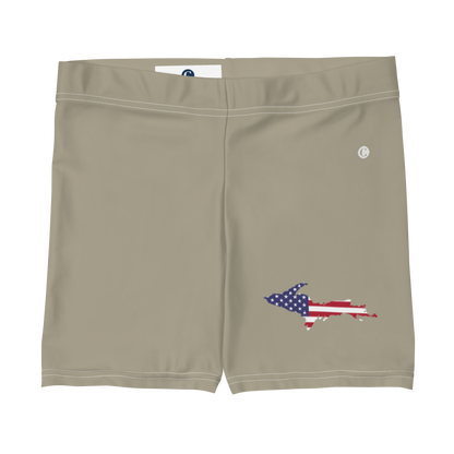 Michigan Upper Peninsula Tight Shorts (w/ UP Outline) | Petoskey Stone Beige