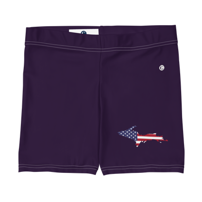 Michigan Upper Peninsula Tight Shorts (w/ UP Outline) | Blackcurrant