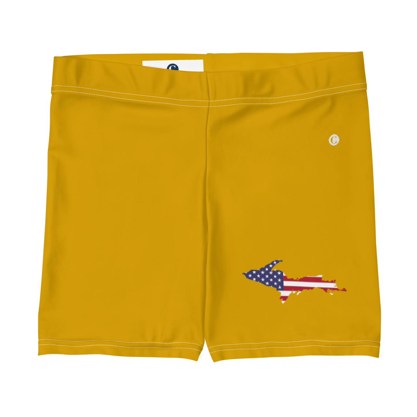 Michigan Upper Peninsula Tight Shorts (w/ UP Outline) | Gold