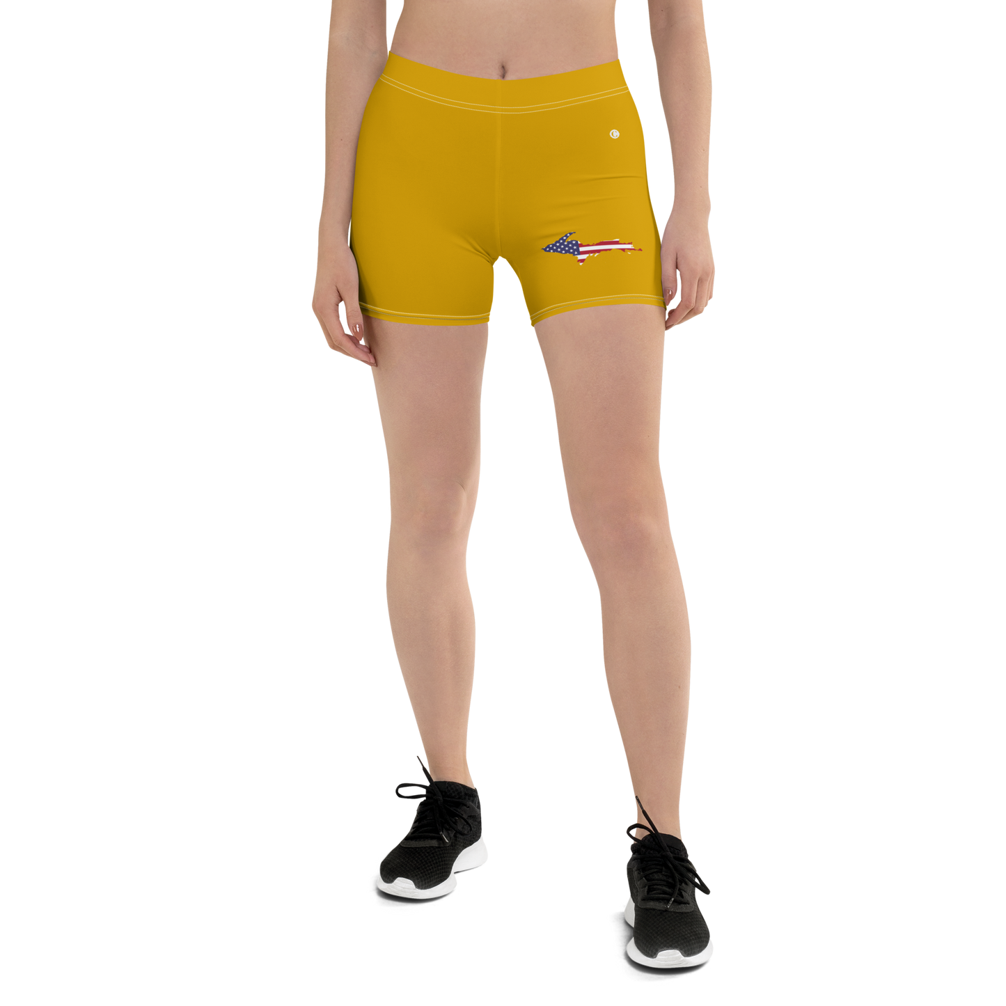 Michigan Upper Peninsula Tight Shorts (w/ UP Outline) | Gold