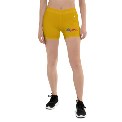 Michigan Upper Peninsula Tight Shorts (w/ UP Outline) | Gold