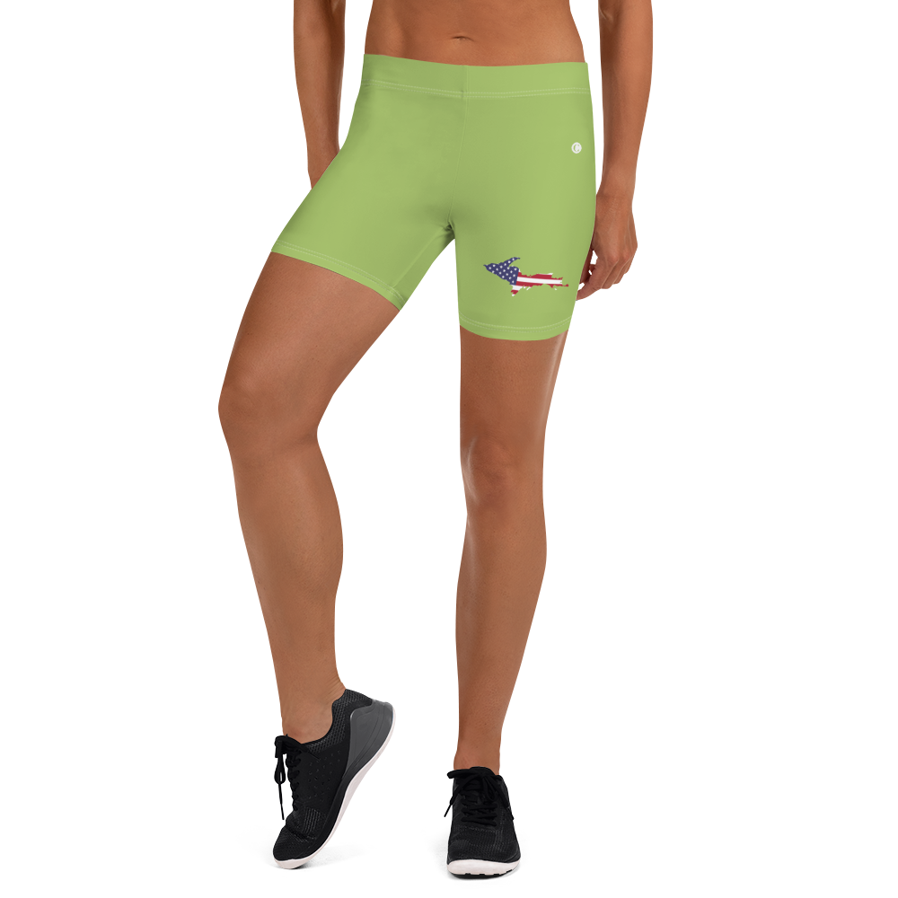 Michigan Upper Peninsula Tight Shorts (w/ UP Outline) | Gooseberry Green