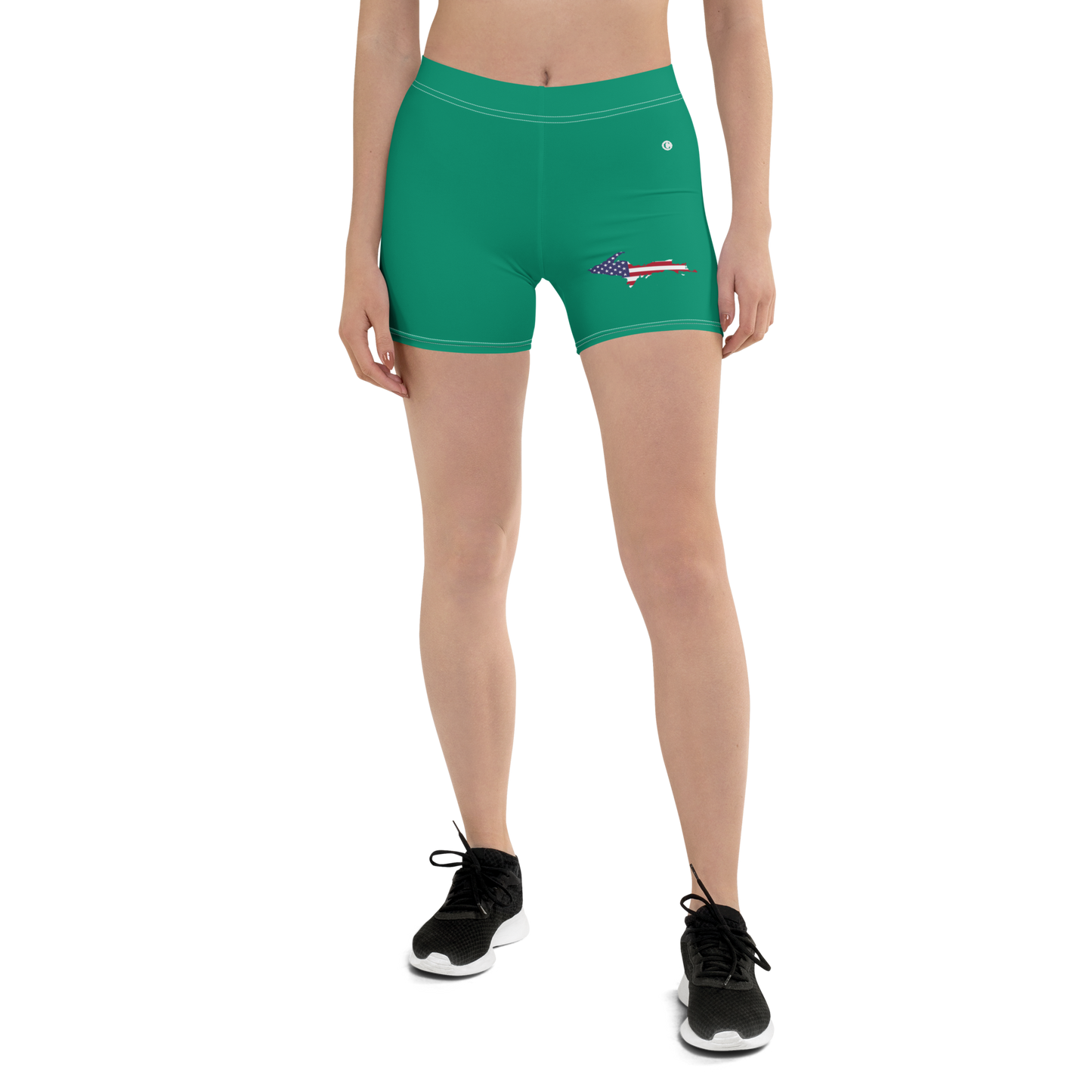 Michigan Upper Peninsula Tight Shorts (w/ UP Outline) | Emerald Green