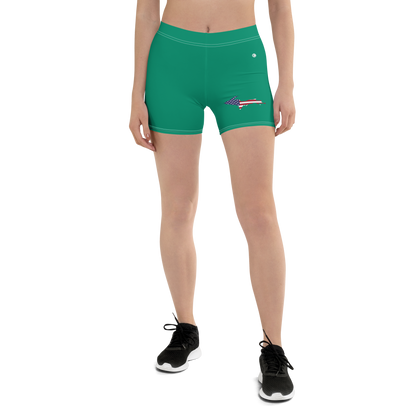 Michigan Upper Peninsula Tight Shorts (w/ UP Outline) | Emerald Green