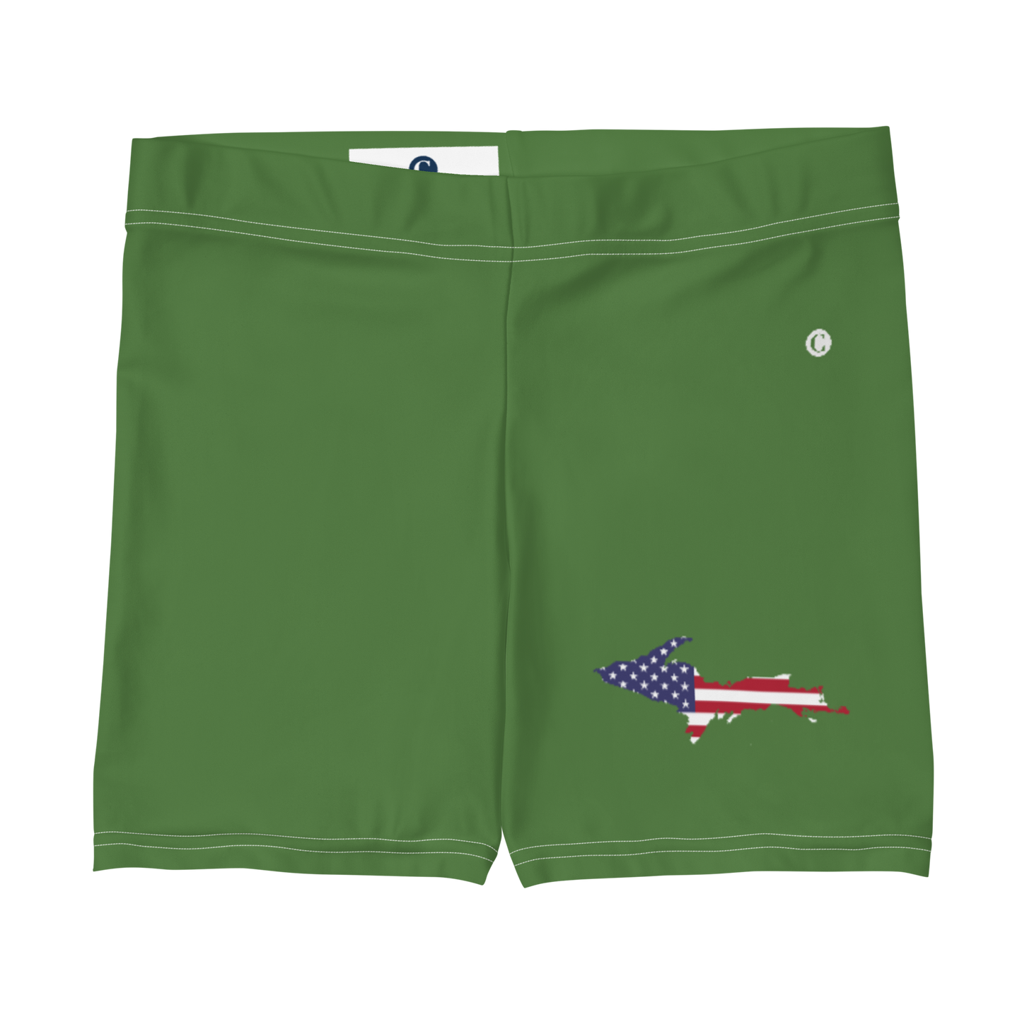 Michigan Upper Peninsula Tight Shorts (w/ UP Outline) | Pine Green