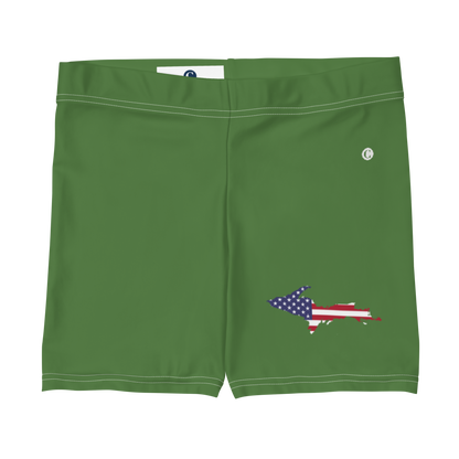 Michigan Upper Peninsula Tight Shorts (w/ UP Outline) | Pine Green