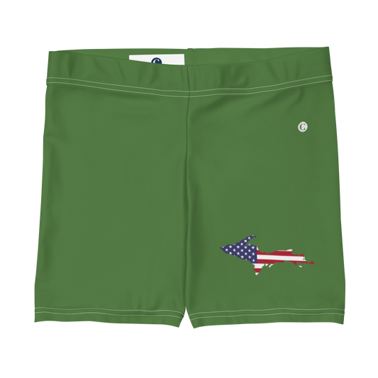 Michigan Upper Peninsula Tight Shorts (w/ UP Outline) | Pine Green