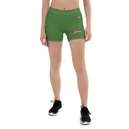 Michigan Upper Peninsula Tight Shorts (w/ UP Outline) | Pine Green