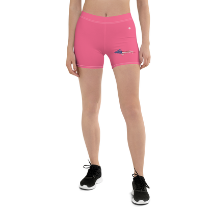 Michigan Upper Peninsula Tight Shorts (w/ UP Outline) | Rhodochrosite Pink