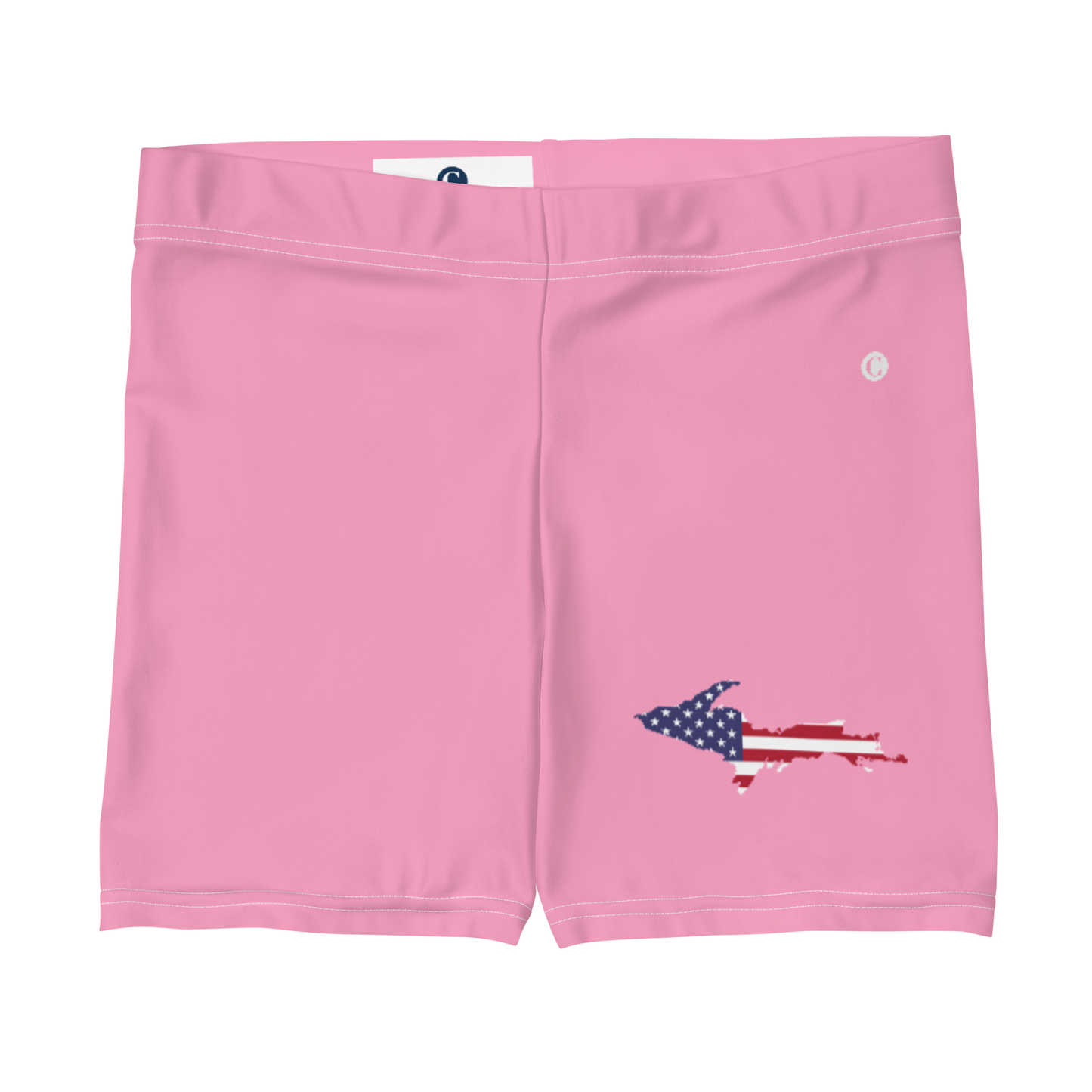 Michigan Upper Peninsula Tight Shorts (w/ UP Outline) | '67 Caddie Pink