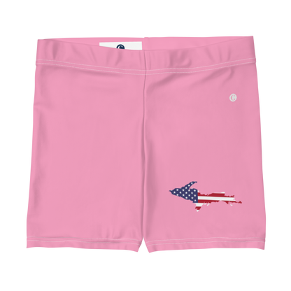 Michigan Upper Peninsula Tight Shorts (w/ UP Outline) | '67 Caddie Pink