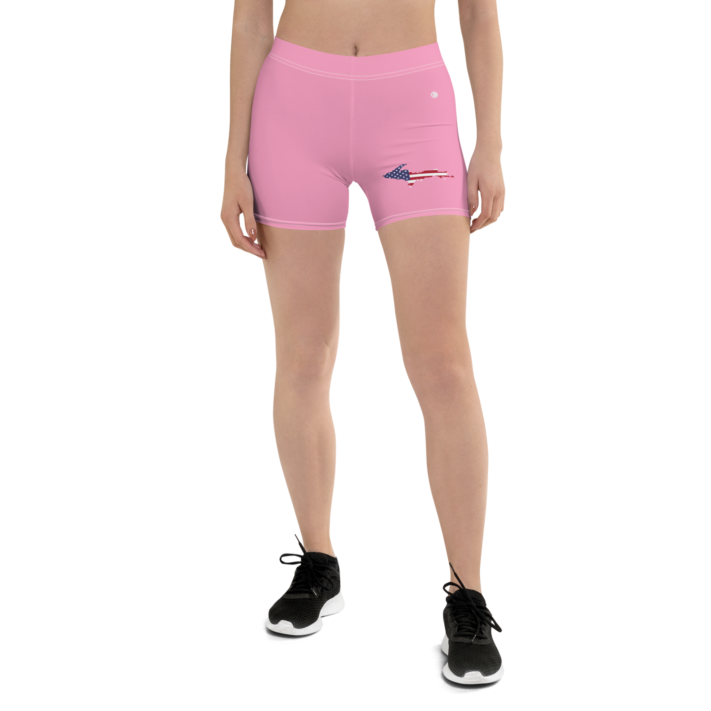 Michigan Upper Peninsula Tight Shorts (w/ UP Outline) | '67 Caddie Pink