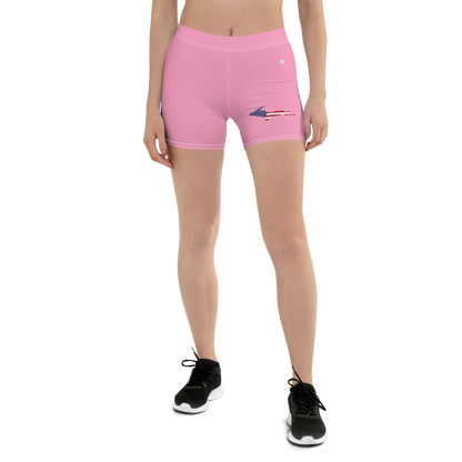 Michigan Upper Peninsula Tight Shorts (w/ UP Outline) | '67 Caddie Pink