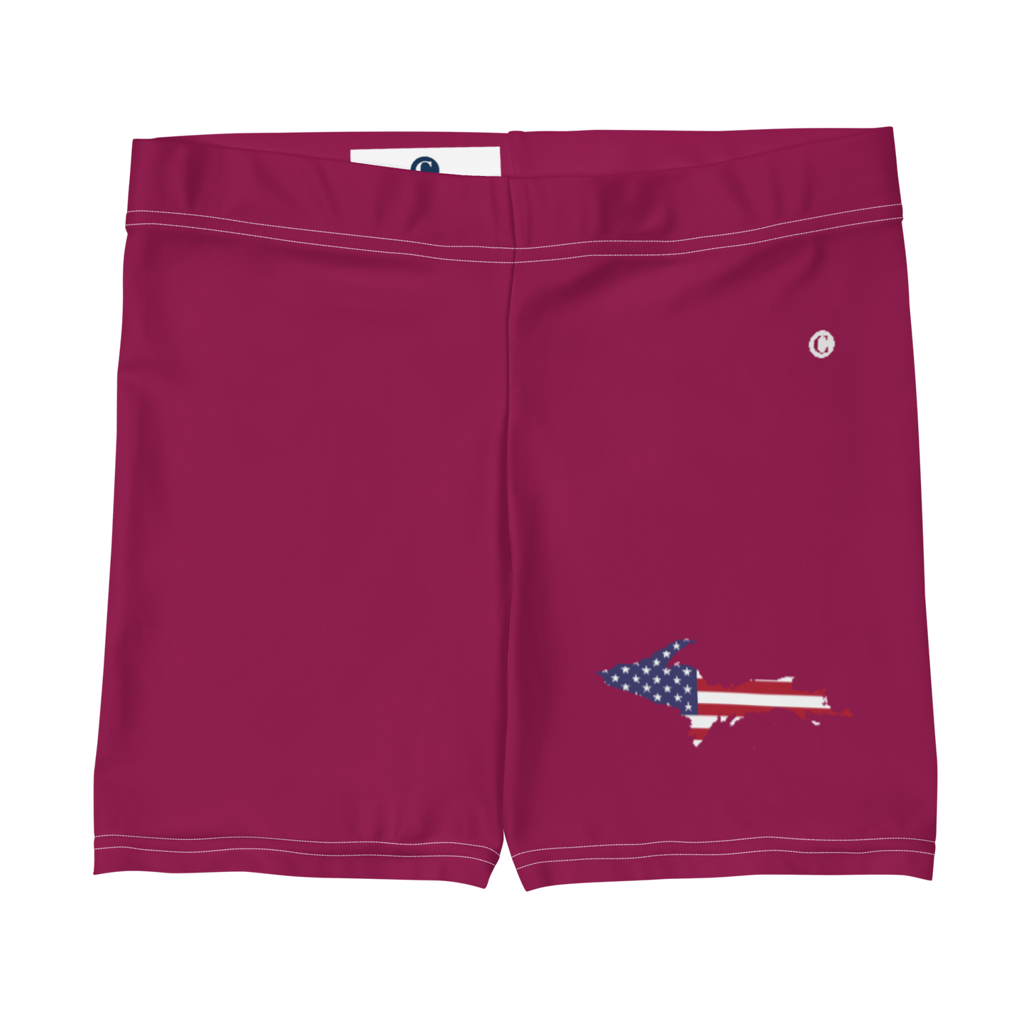 Michigan Upper Peninsula Tight Shorts (w/ UP Outline) | Ruby Red