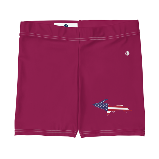 Michigan Upper Peninsula Tight Shorts (w/ UP Outline) | Ruby Red