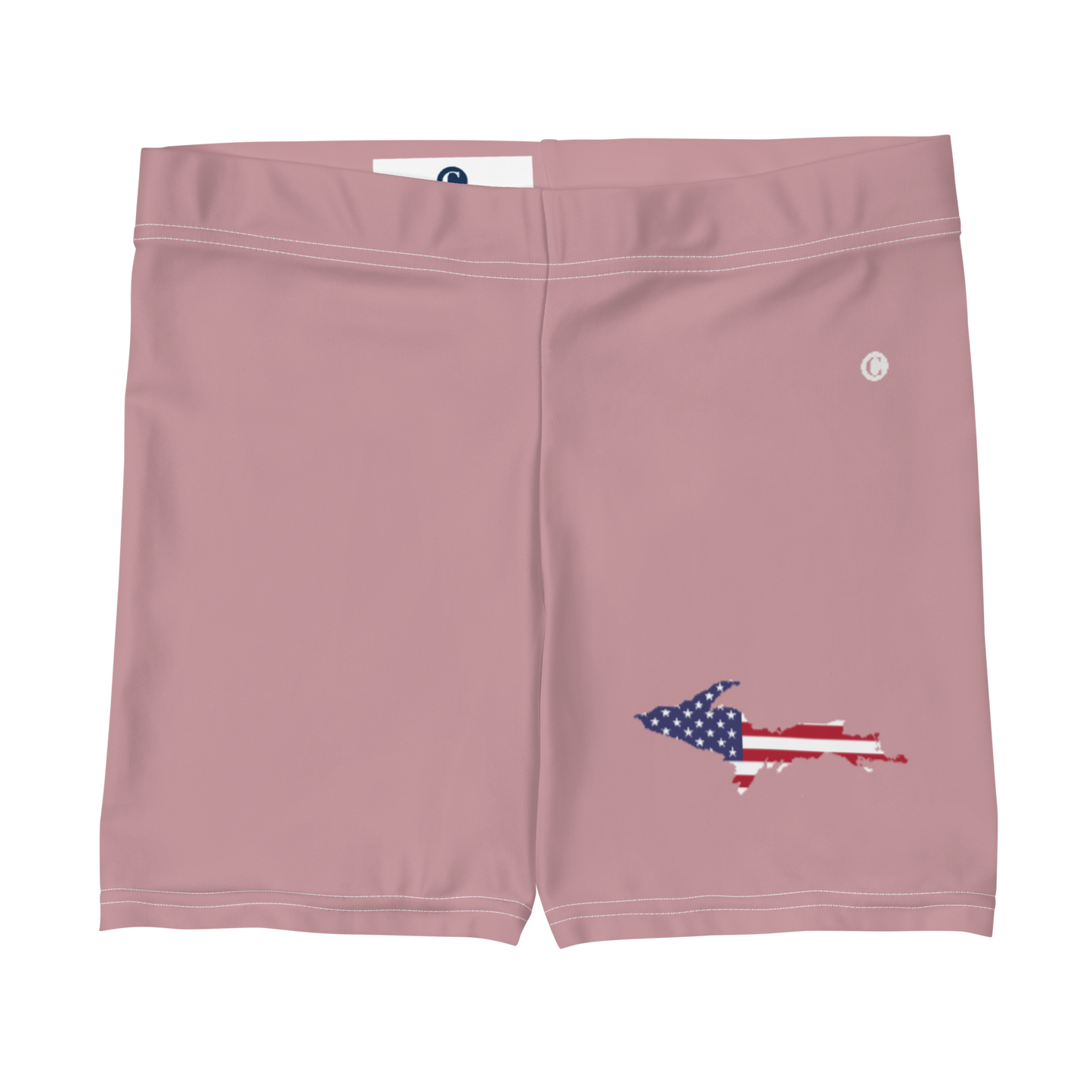 Michigan Upper Peninsula Tight Shorts (w/ UP Outline) | Cherry Blossom Pink