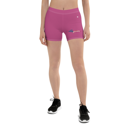 Michigan Upper Peninsula Tight Shorts (w/ UP Outline) | Apple Blossom Pink