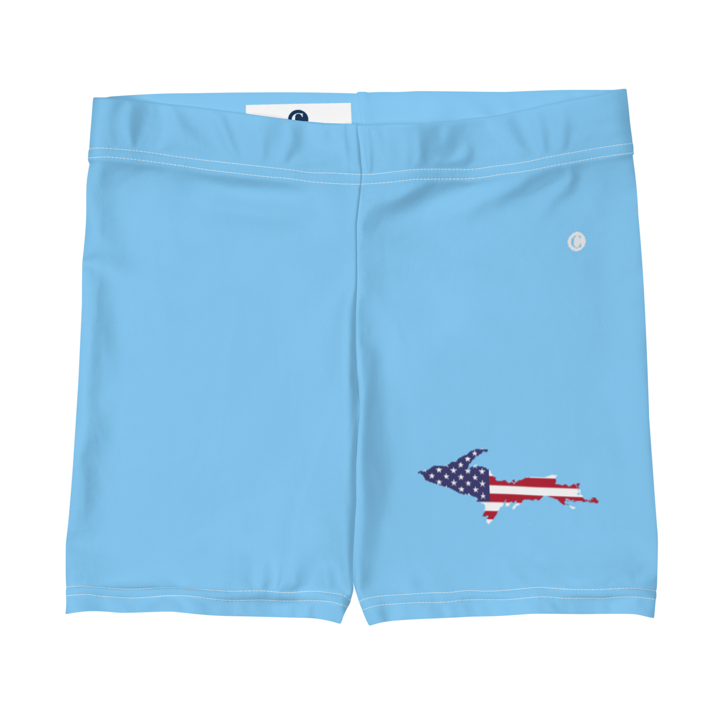 Michigan Upper Peninsula Tight Shorts (w/ UP Outline) | DTW Blue