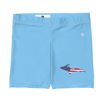 Michigan Upper Peninsula Tight Shorts (w/ UP Outline) | DTW Blue