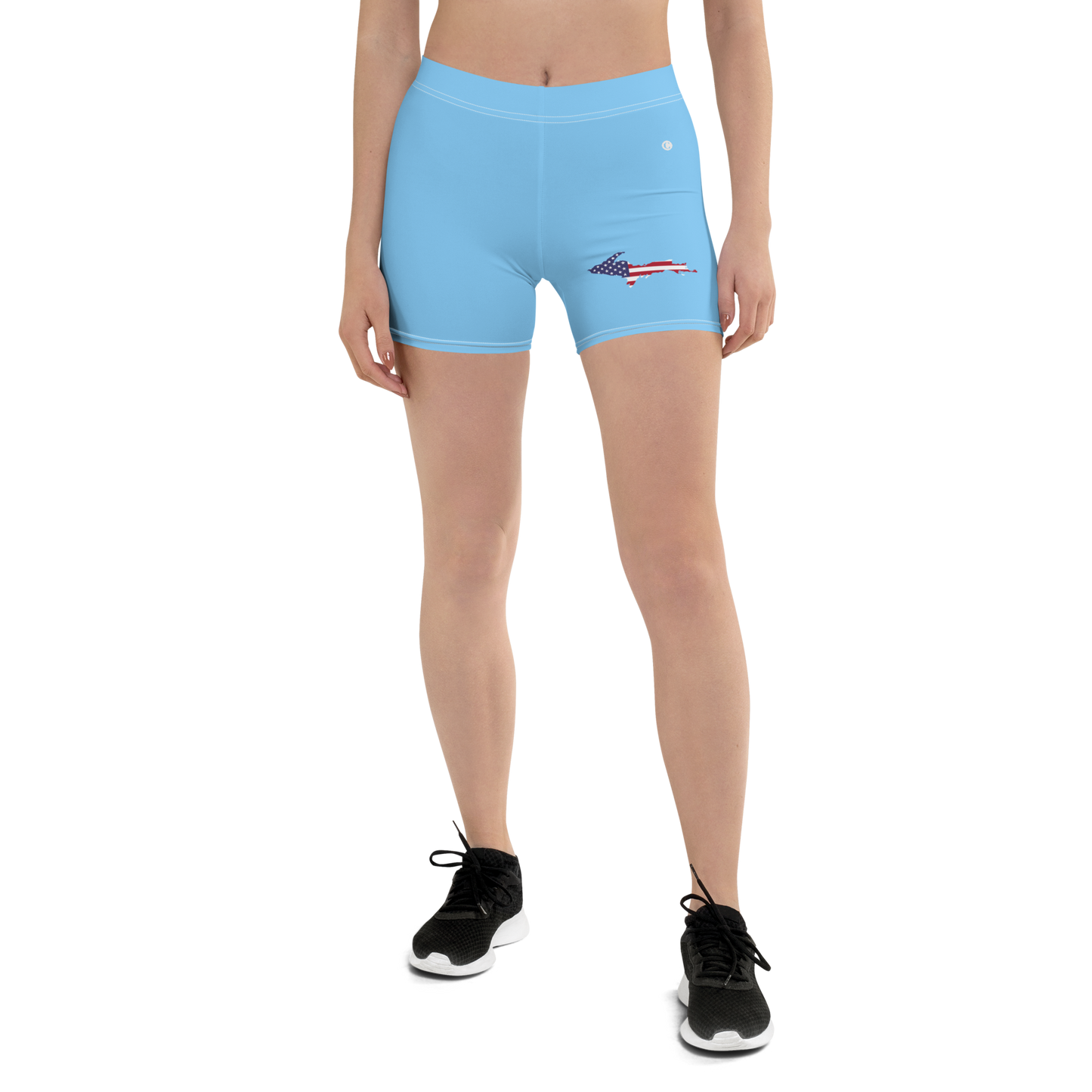 Michigan Upper Peninsula Tight Shorts (w/ UP Outline) | DTW Blue