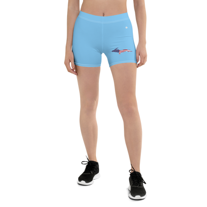 Michigan Upper Peninsula Tight Shorts (w/ UP Outline) | DTW Blue