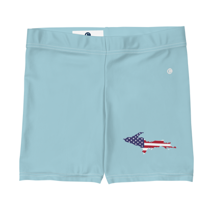 Michigan Upper Peninsula Tight Shorts (w/ UP Outline) | '58 Caddie Blue