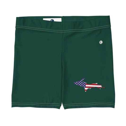 Michigan Upper Peninsula Tight Shorts (w/ UP Outline) | Laconic Green