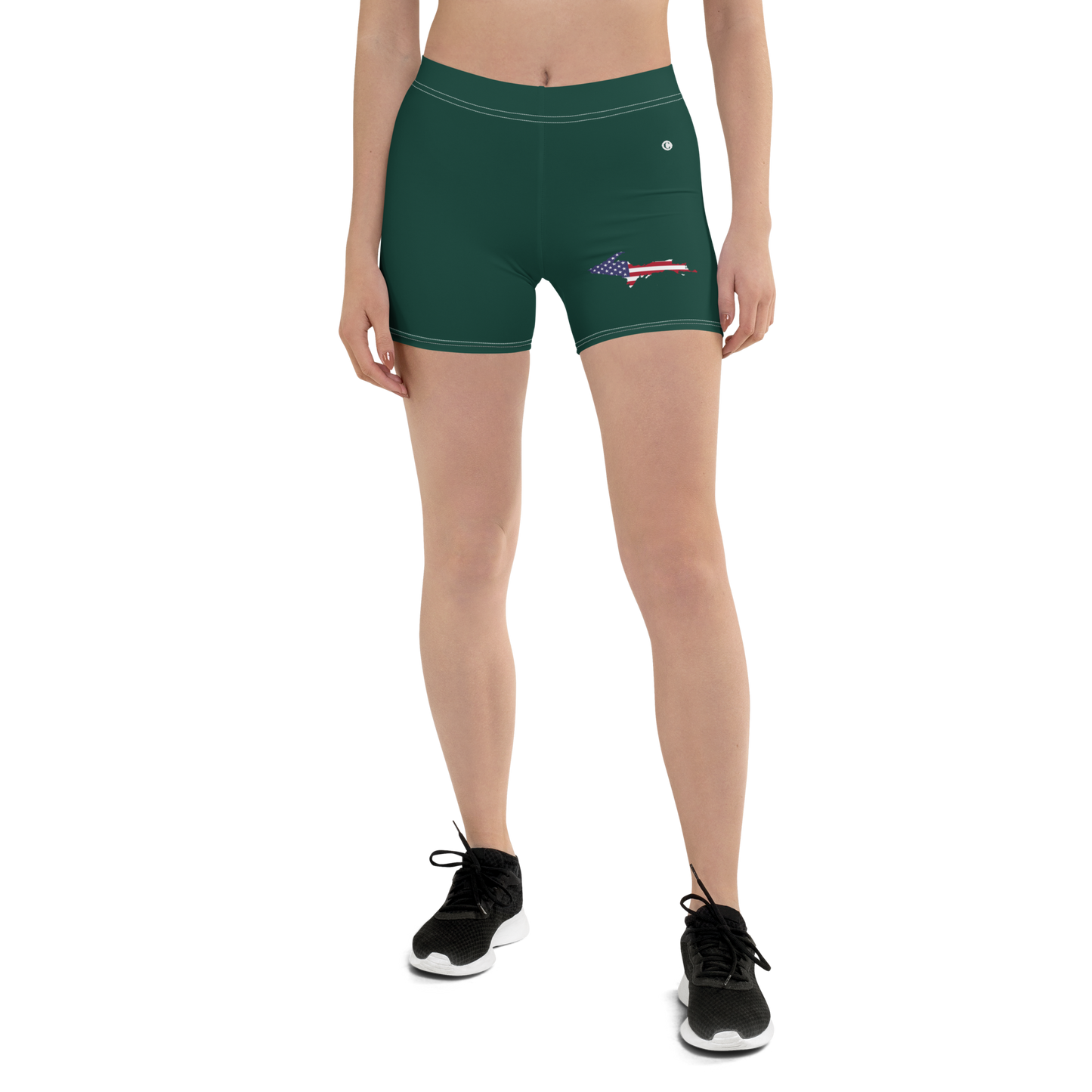 Michigan Upper Peninsula Tight Shorts (w/ UP Outline) | Laconic Green