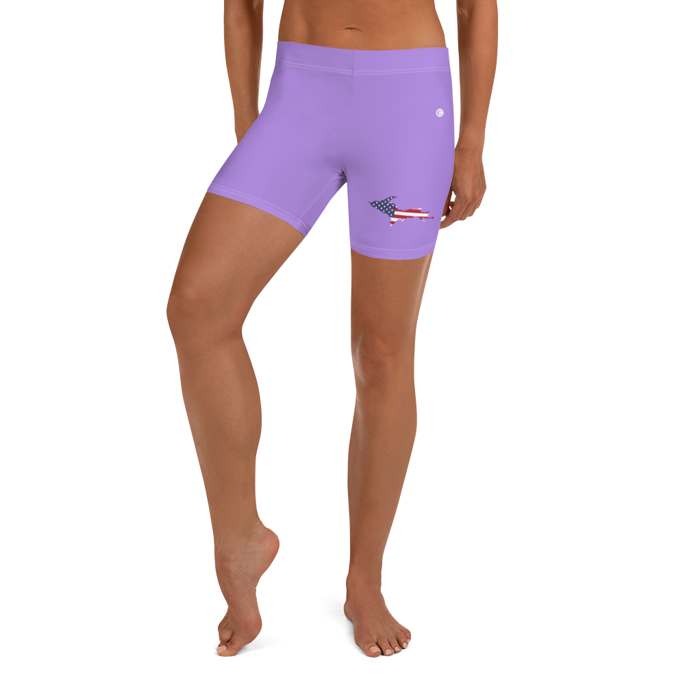 Michigan Upper Peninsula Tight Shorts (w/ UP Outline) | Lavender