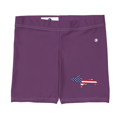 Michigan Upper Peninsula Tight Shorts (w/ UP Outline) | Plum