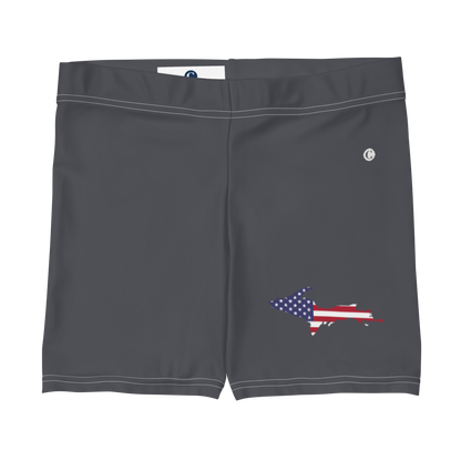 Michigan Upper Peninsula Tight Shorts (w/ UP Outline) | Iron Ore Grey