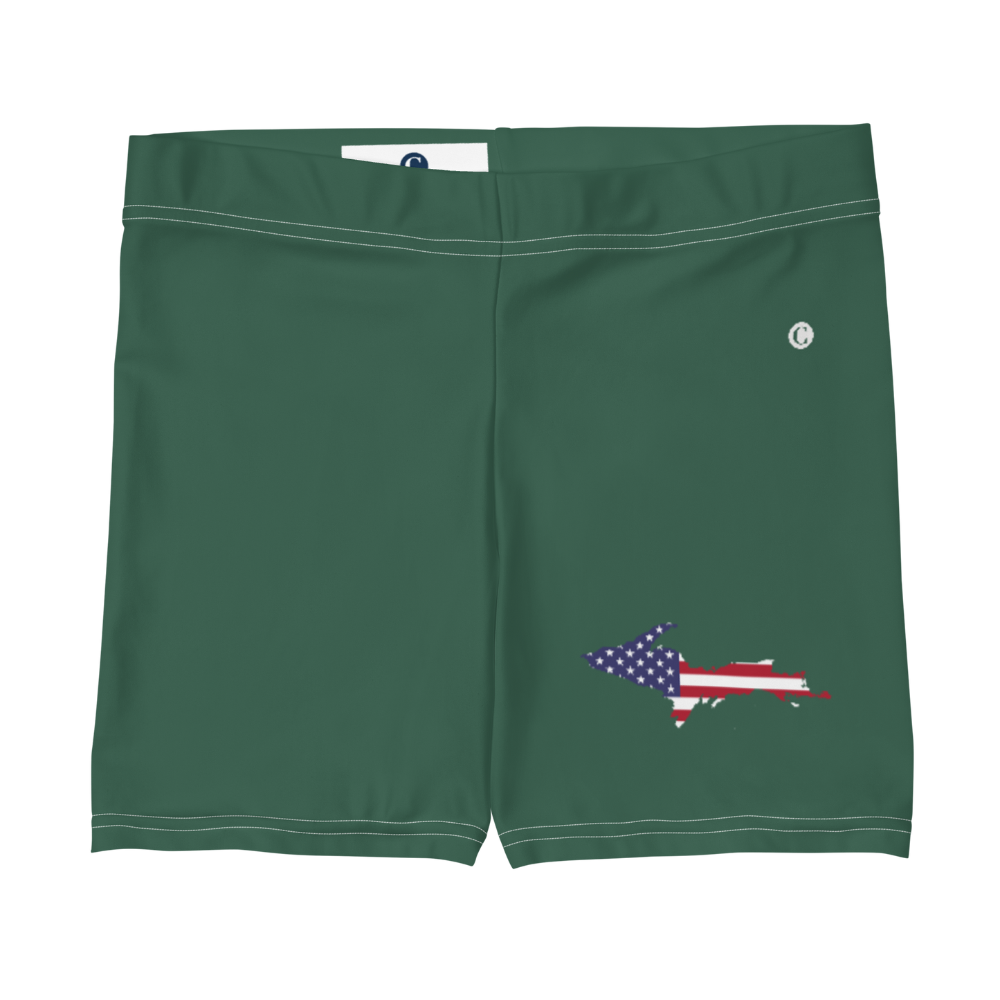 Michigan Upper Peninsula Tight Shorts (w/ UP Outline) | Ginger Ale Green