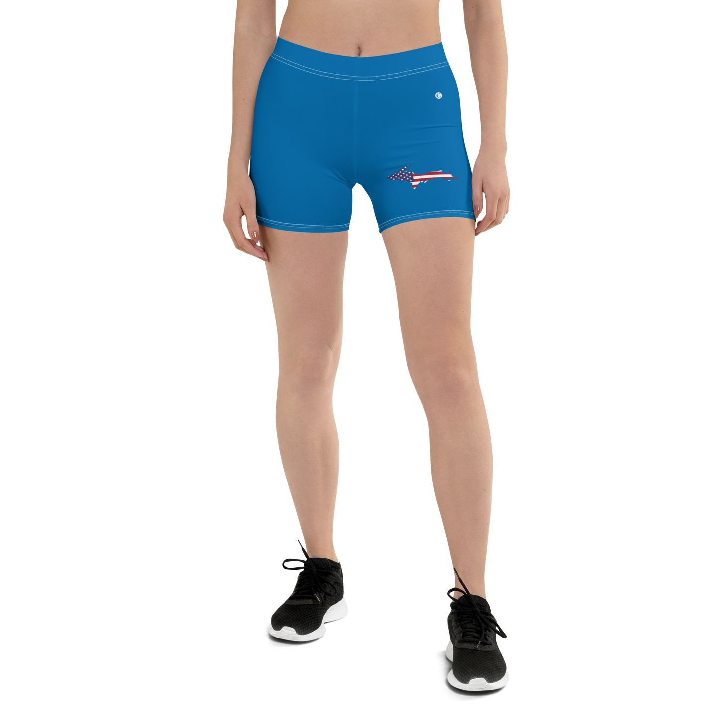 Michigan Upper Peninsula Tight Shorts (w/ UP Outline) | Azure