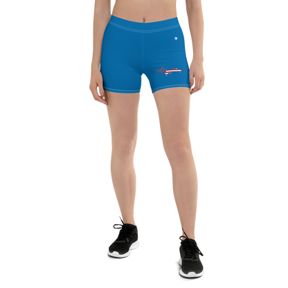 Michigan Upper Peninsula Tight Shorts (w/ UP Outline) | Azure