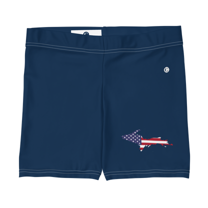 Michigan Upper Peninsula Tight Shorts (w/ UP Outline) | Navy