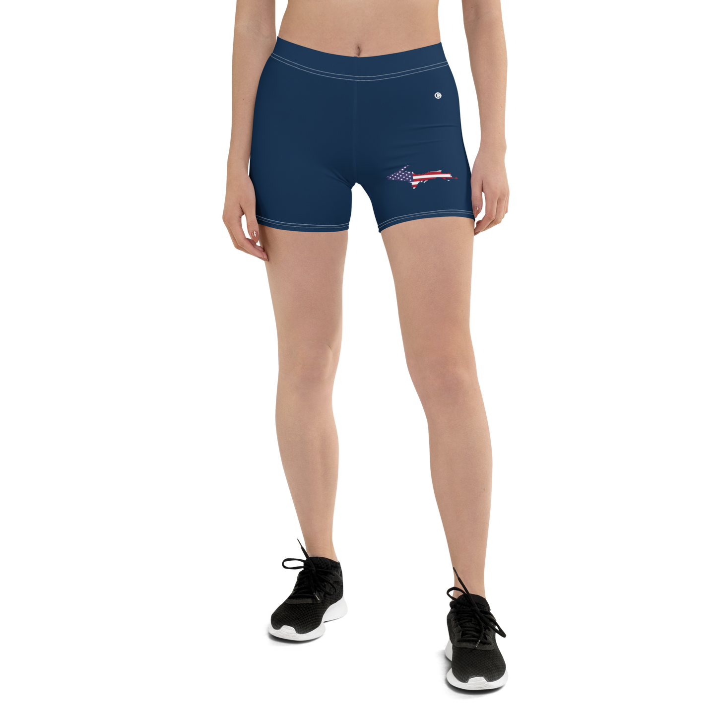 Michigan Upper Peninsula Tight Shorts (w/ UP Outline) | Navy