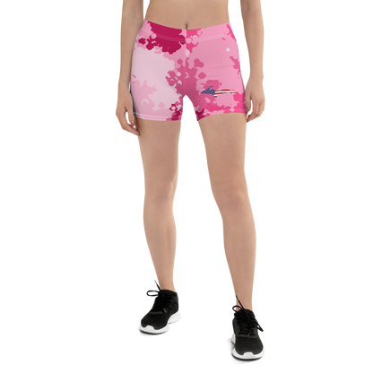 Michigan Upper Peninsula Tight Shorts (w/ UP Outline) | Pink Camo