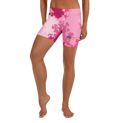 Michigan Upper Peninsula Tight Shorts (w/ UP Outline) | Pink Camo