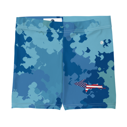 Michigan Upper Peninsula Tight Shorts (w/ UP Outline) | Great Lakes Camo