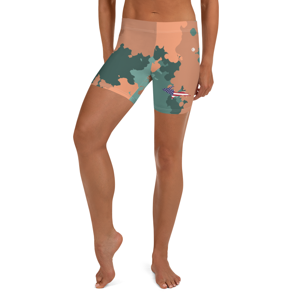 Michigan Upper Peninsula Tight Shorts (w/ UP Outline) | Copper Country Camo