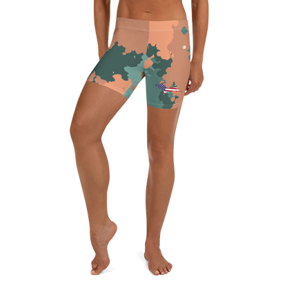 Michigan Upper Peninsula Tight Shorts (w/ UP Outline) | Copper Country Camo