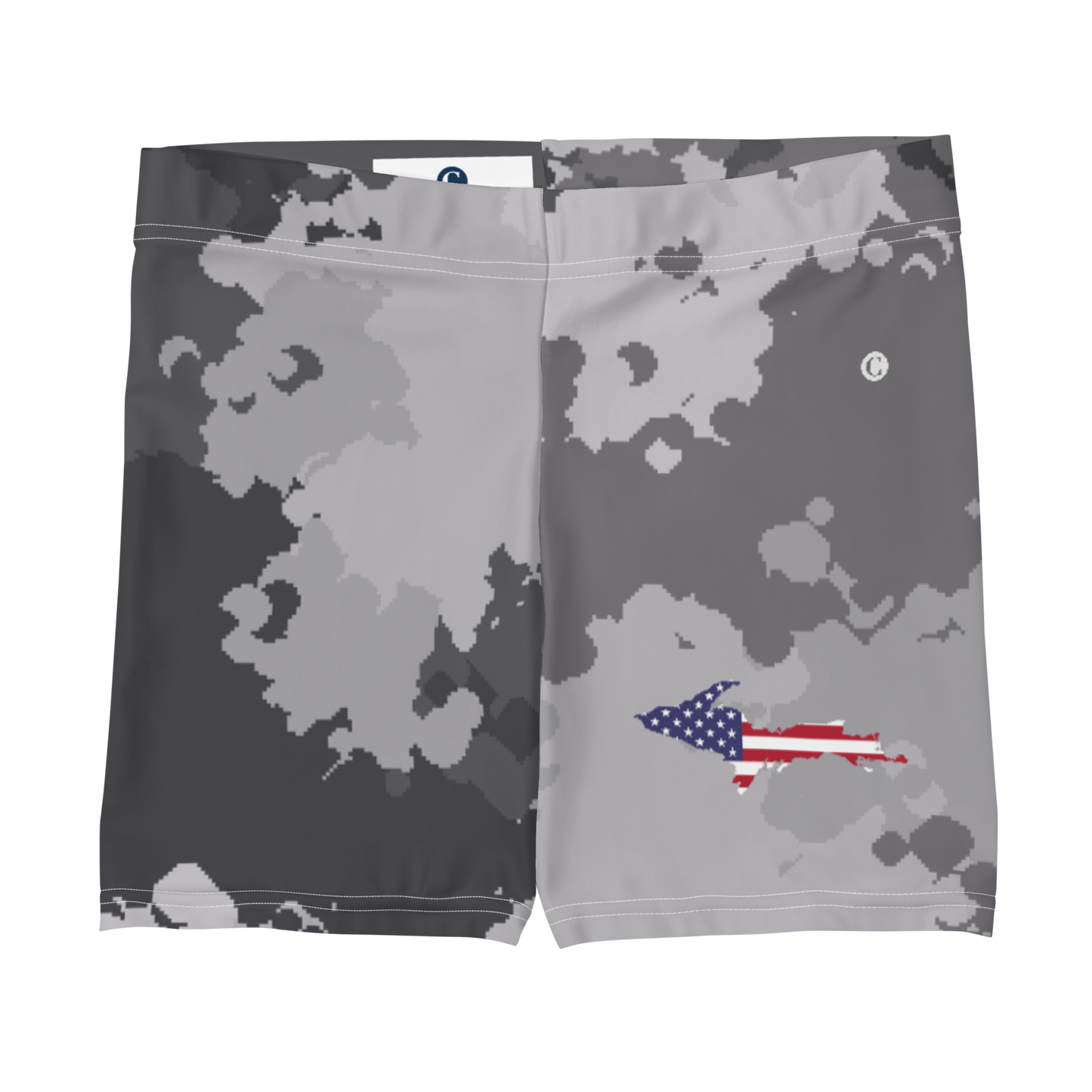 Michigan Upper Peninsula Tight Shorts (w/ UP Outline) | Iron Ore Camo