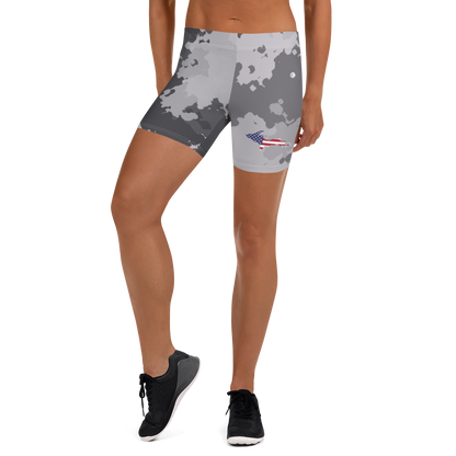 Michigan Upper Peninsula Tight Shorts (w/ UP Outline) | Iron Ore Camo