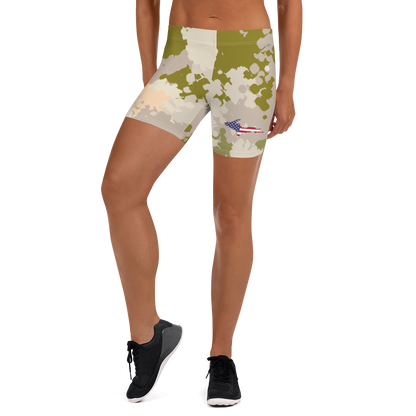 Michigan Upper Peninsula Tight Shorts (w/ UP Outline) | Rosy Mound Camo