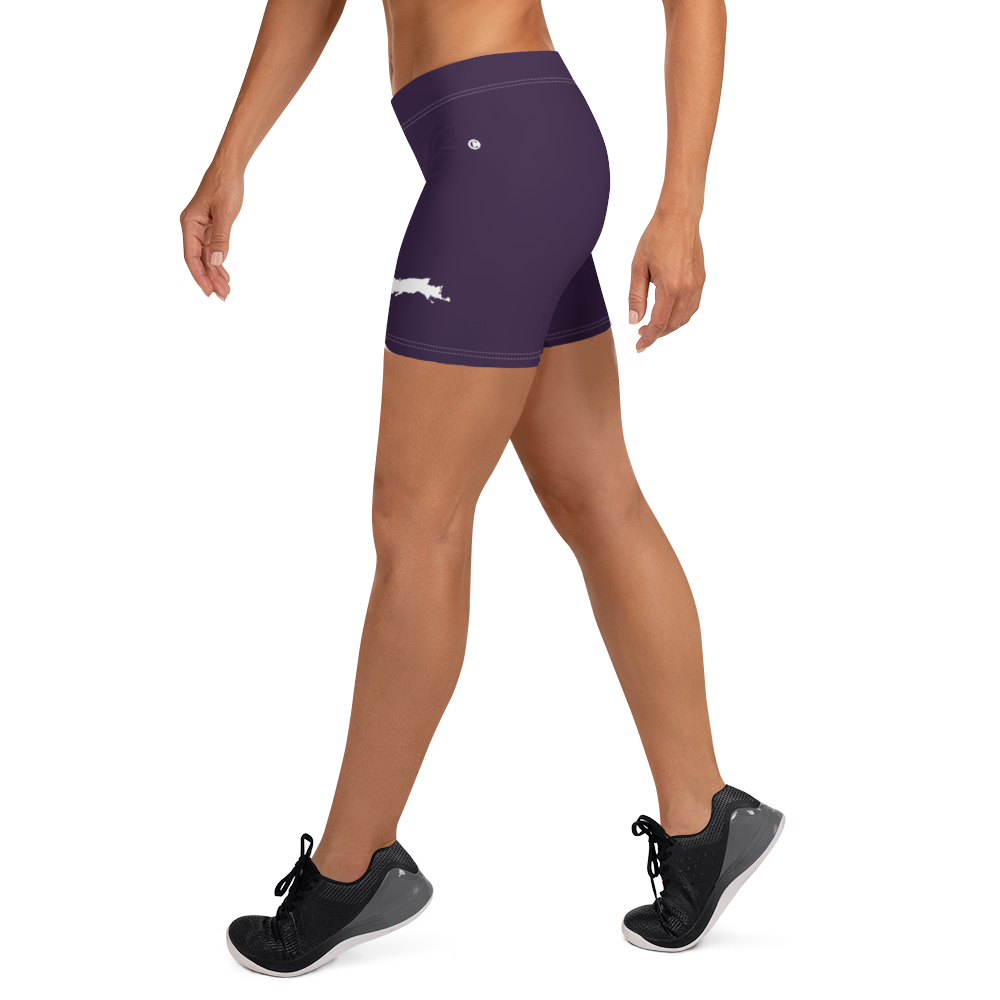 Michigan Upper Peninsula Tight Shorts (w/ UP Outline) | Blackcurrant