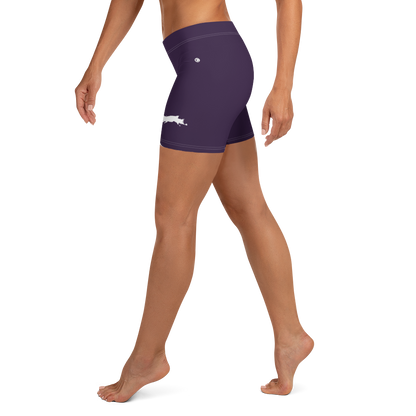 Michigan Upper Peninsula Tight Shorts (w/ UP Outline) | Blackcurrant