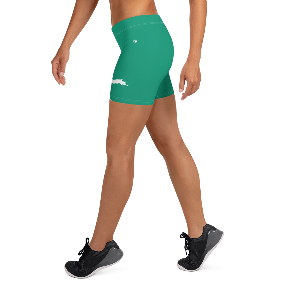 Michigan Upper Peninsula Tight Shorts (w/ UP Outline) | Emerald Green